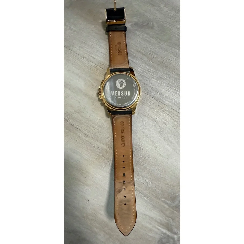 Versus Versace Chronograph Watch Men OS Gold Black Good VSPBH8521‎ Leather